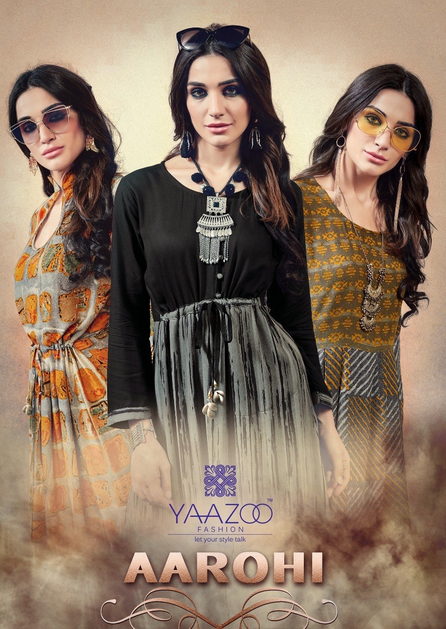 Yaazoo fashion Aarohi exclusive rayon Kurtis supplier