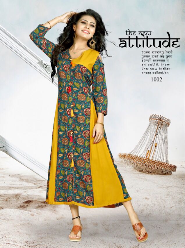 Kalista fashion signature fancy rayon print kurtis catalog kurtis latest catalog