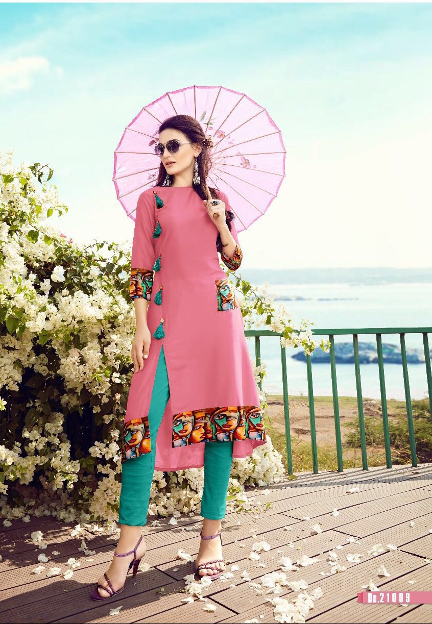Aesha shades Fancy cotton kurtis collection wholesale supplier