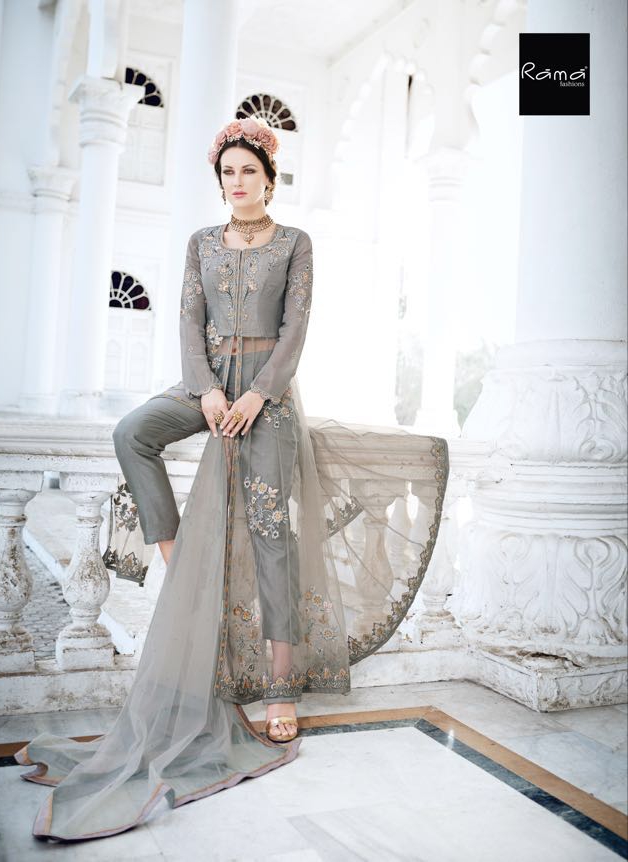 Rama fashion hit designs designer indo western gowns in wholesale