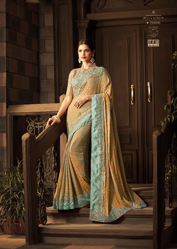 The fashion hub silverscreen issue 11 designer party wear saree catalog at best price