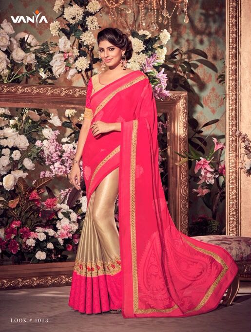 Vanya designer 1001 sereis designer party wear saree catalog in wholesale