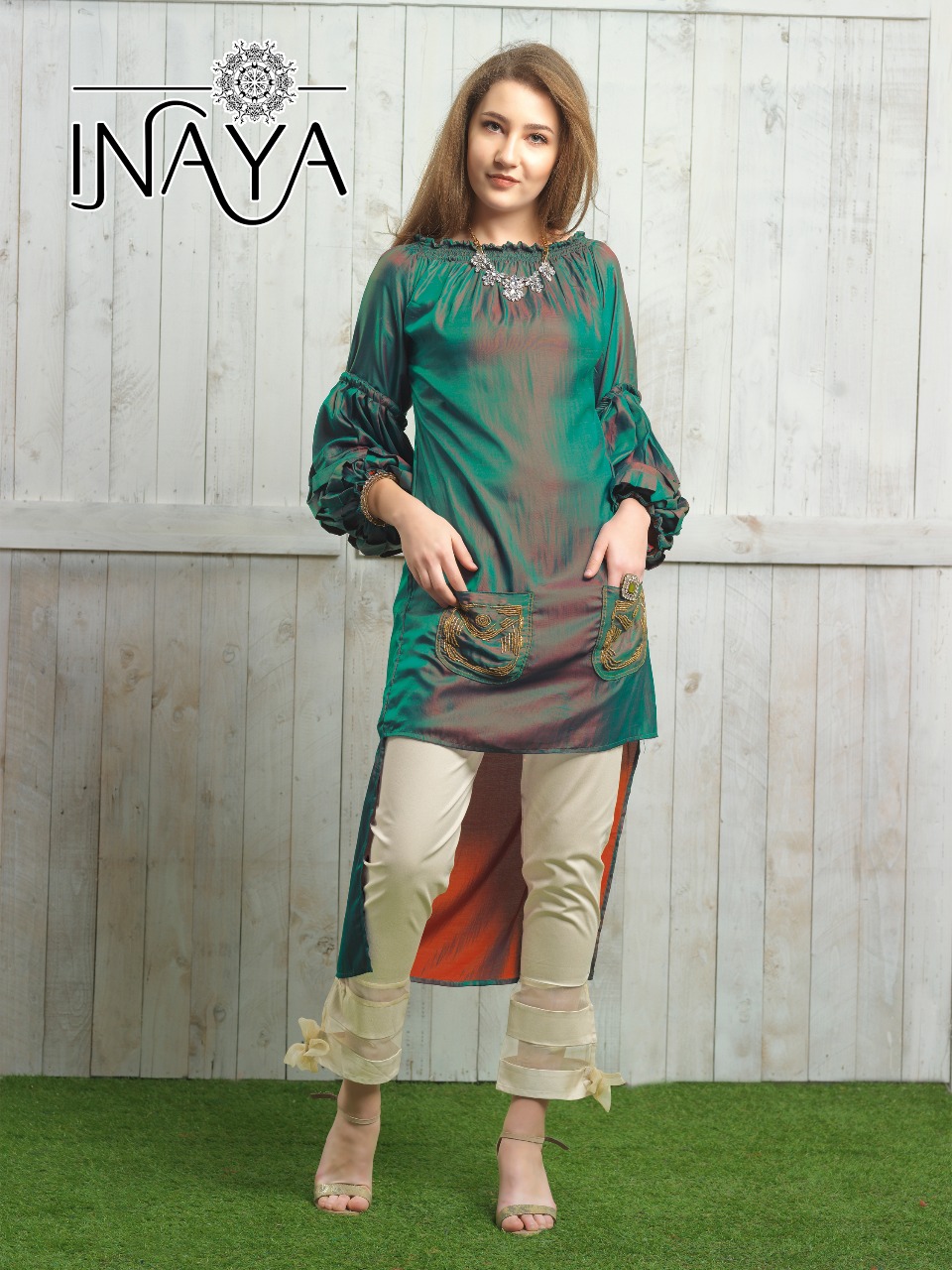 Inaya luxury pret collection designer tunic with cigarette pants catalog