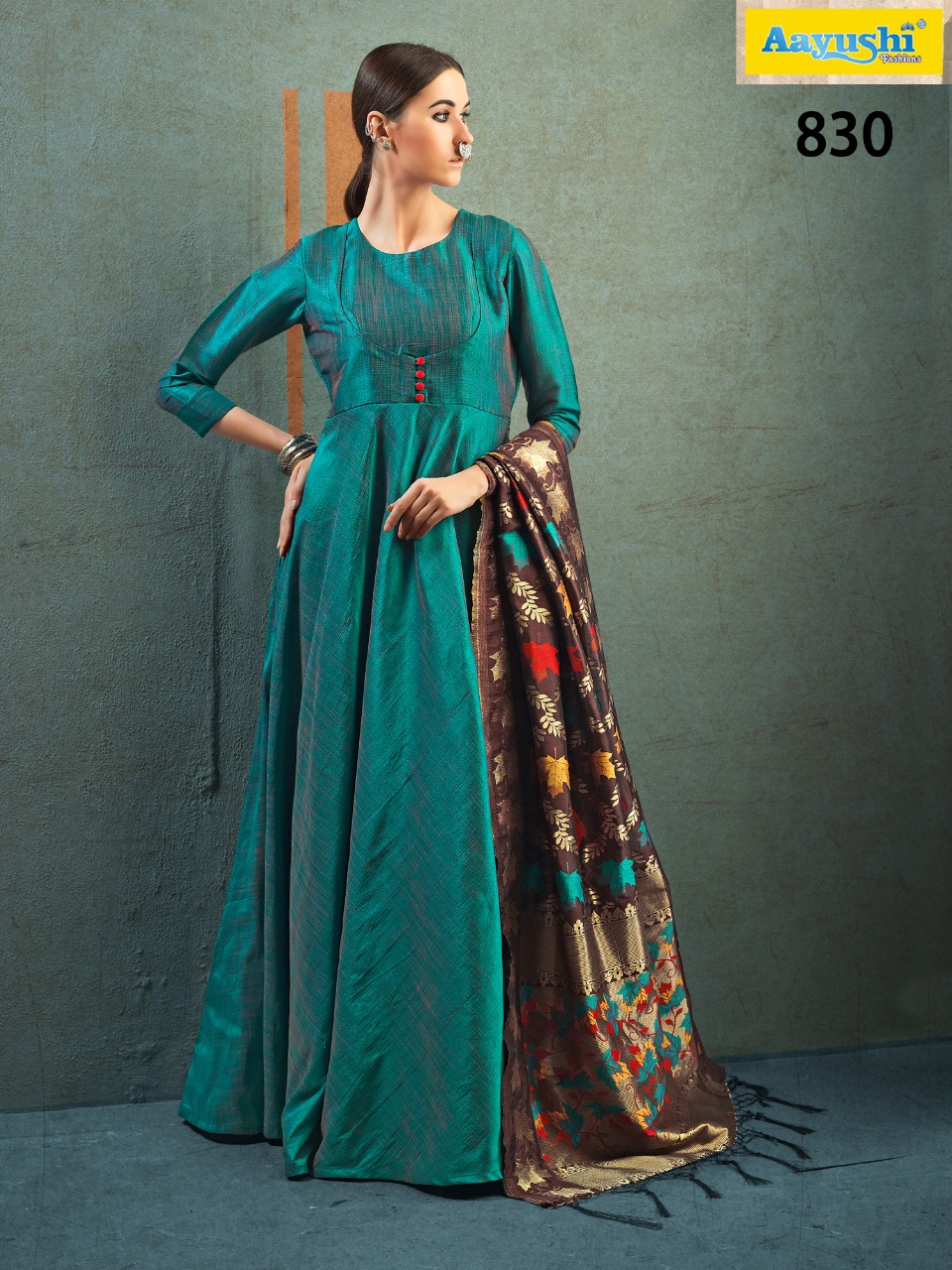 Aayushi fashion 825-833 Party wear top bottom dupatta dress catalog wholesaler