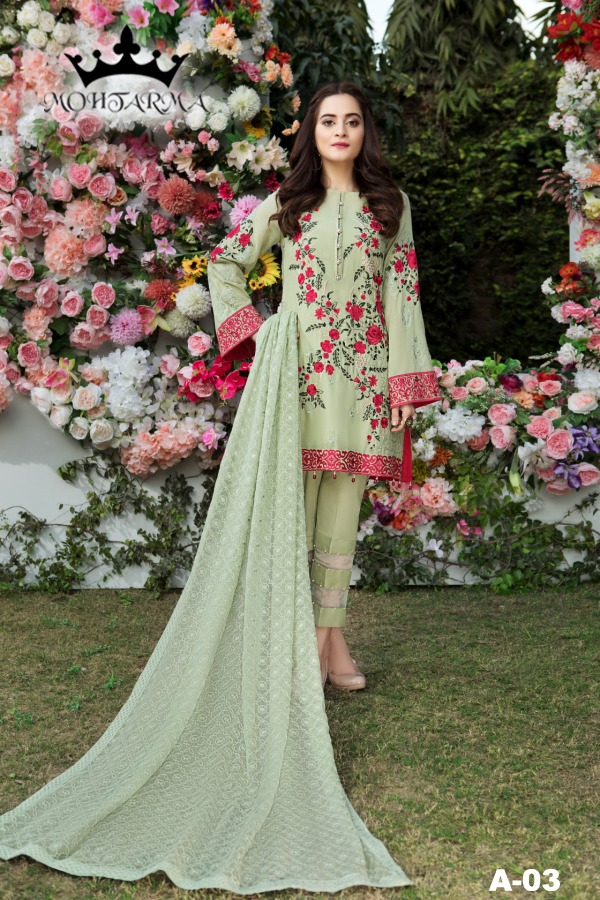 Mohatarma fabrics intizaar pakistani style salwar suit wholesaler