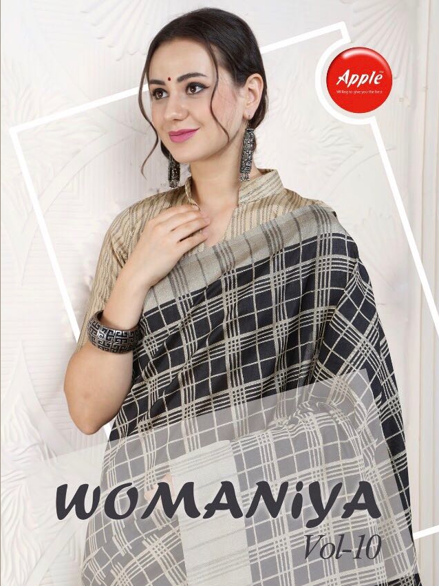 Apple saree womaniya vol 10 Bhagalpuri silk saree catalog wholesaler best price