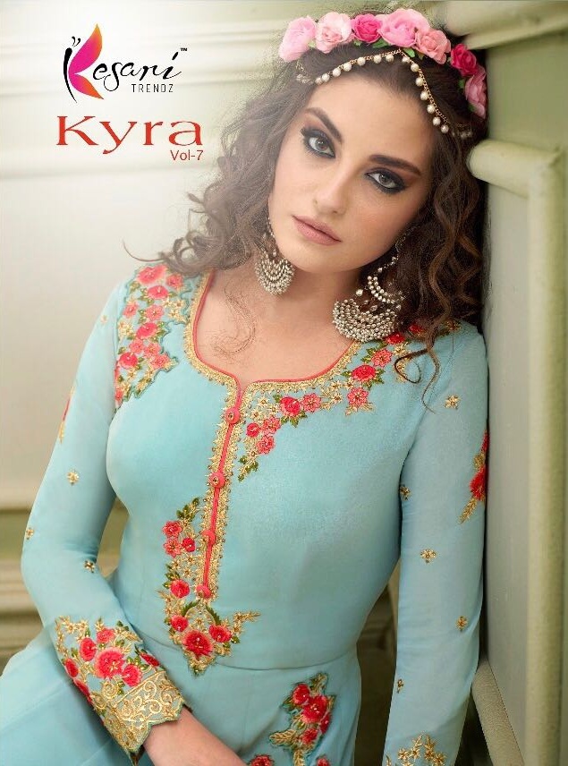 Kesari trends kyra party wear dress buy at wholesale rate from surat