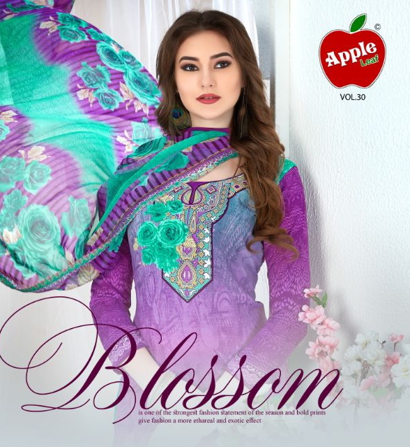 Apple leaf vol 30 blossom Fancy cotton Dress material catalog In wholesale price