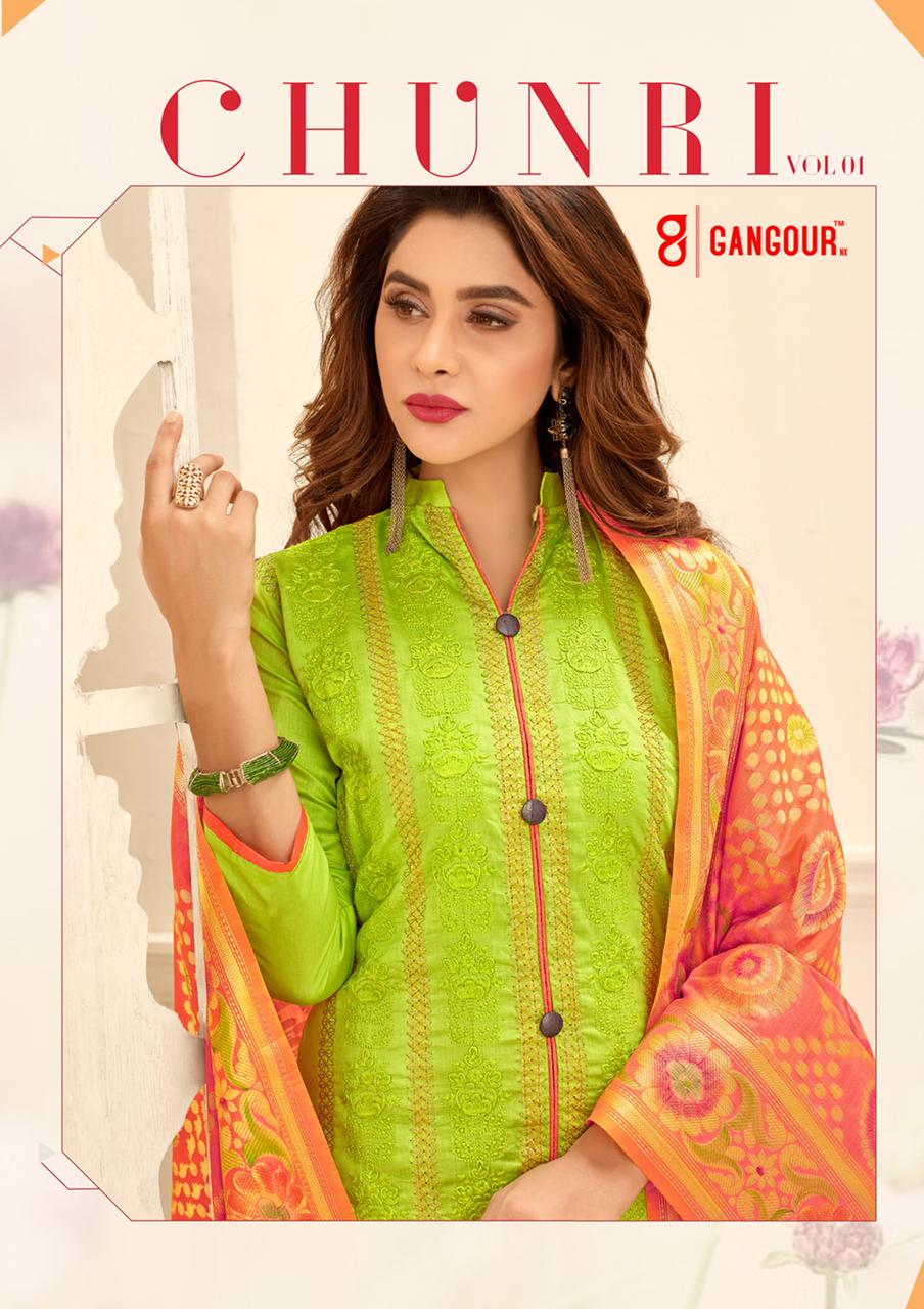 Ome choice gangour nX Chunri vol 1 casual cotton dress material catalog in wholesale price surat