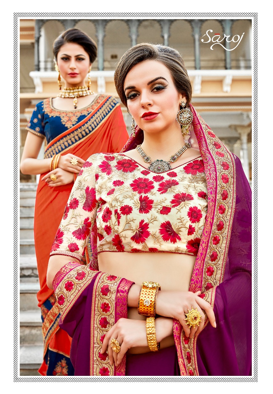 Saroj saree elegance party wear saree catalog buy at wholesale price from surat dealer