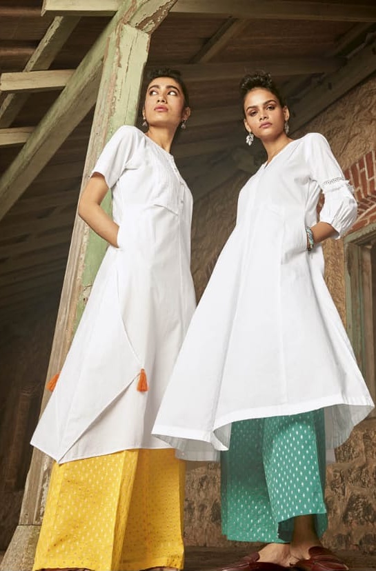 Idar presents shwet cotton kurti with Palazo catalog buy at wholesale rate from surat