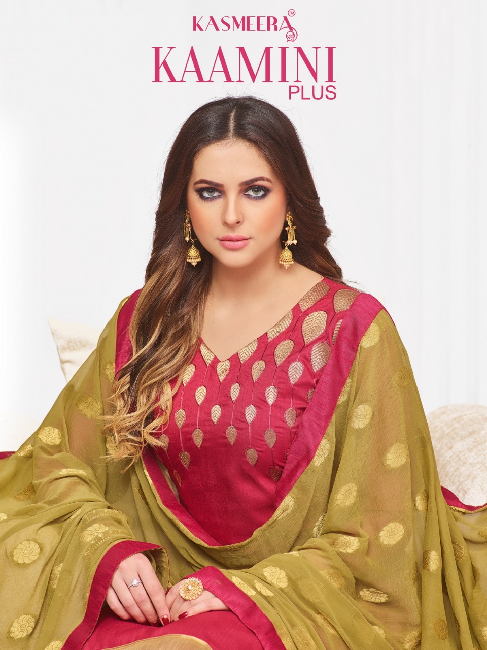 Kaycee trends kashmeera Kamini plus Banarasi silk salwar suit catalog wholesale supplier