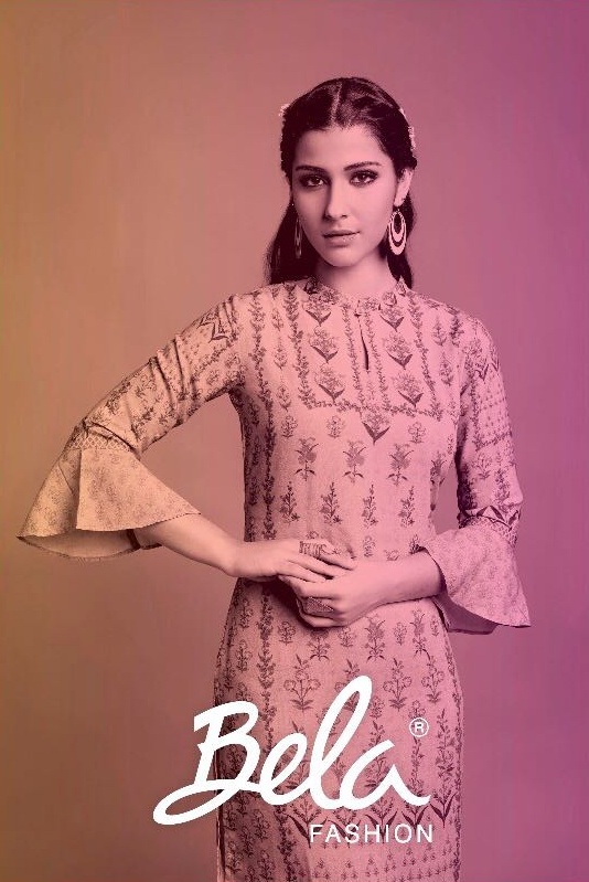 Bela fashion presents K 36-43 rayon kurti catalog buy from surat wholesaler at best price