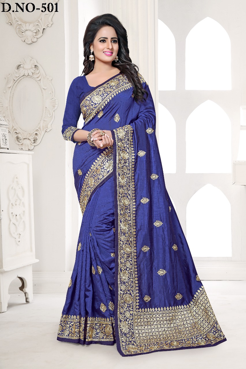 Lady ethnic zoya silk saree with heavy embroidered work catalogue from surat wholesaler