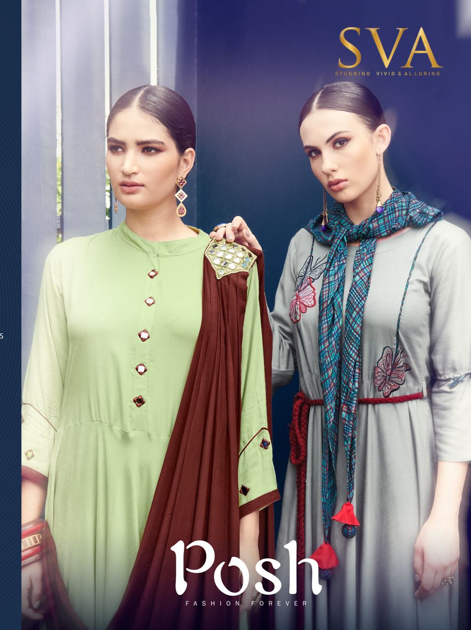 SVA Designer presents Posh gown style Pure rayon kurti catalogue from surat wholesaler at best price