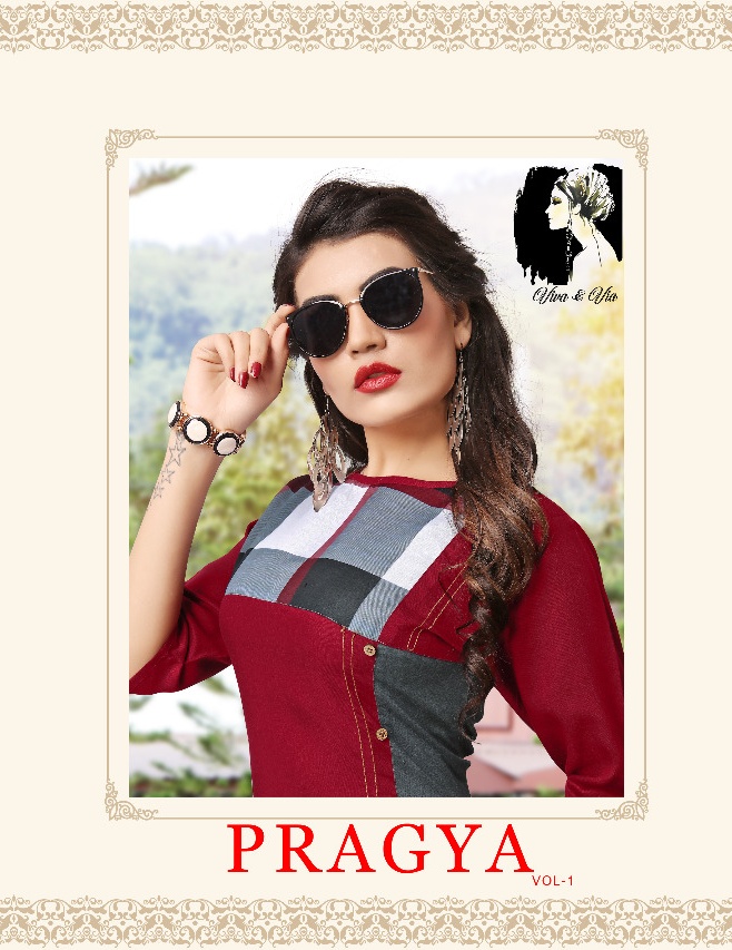 Viva & Via Pragya vol 1 elegant rayon kurtis catalogue wholesaler surat