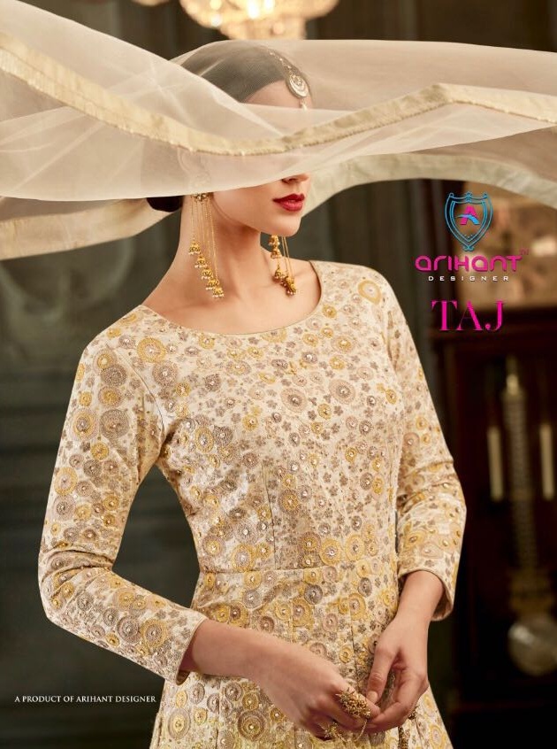 Arihant designer taj party wear gown Catalogue from surat wholesaler