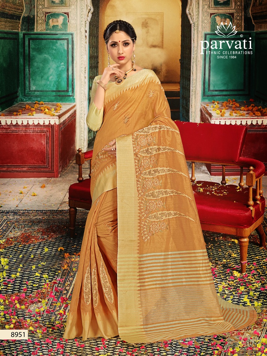 Parvati fabrics cotton fiesta vol 2 silk saree catalogue from surat wholesaler