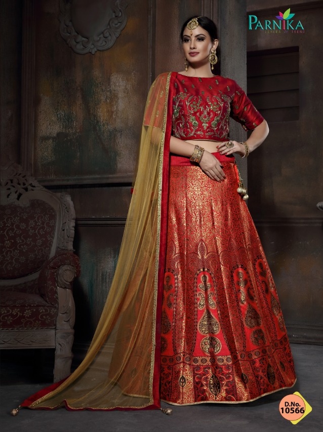 Parvati fabrics Taabir designer crop top of Banarasi silk catalogue in wholesale Price