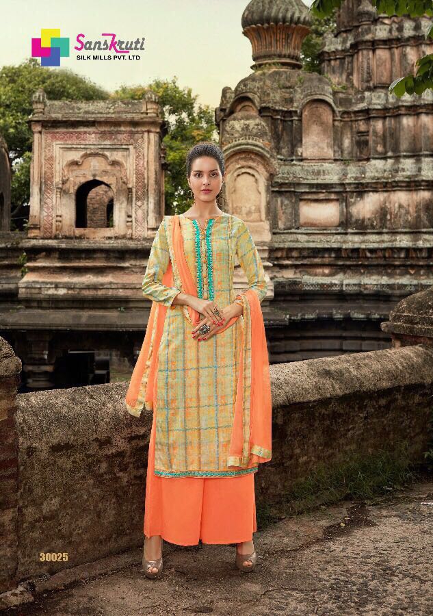 Sanskruti blossom vol 15 glaze cotton salwar suit wholesaler