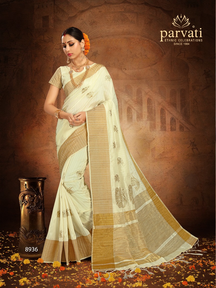 Parvati fabrics silk fusion vol 7 Exclusive Border Silk saree Catalogue in wholesale price