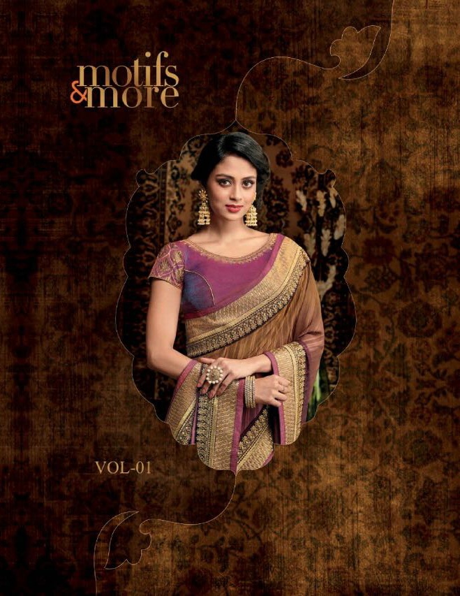 Motifs & More Vol 1 designer party wear exclusive saree catalogue in wholesale price