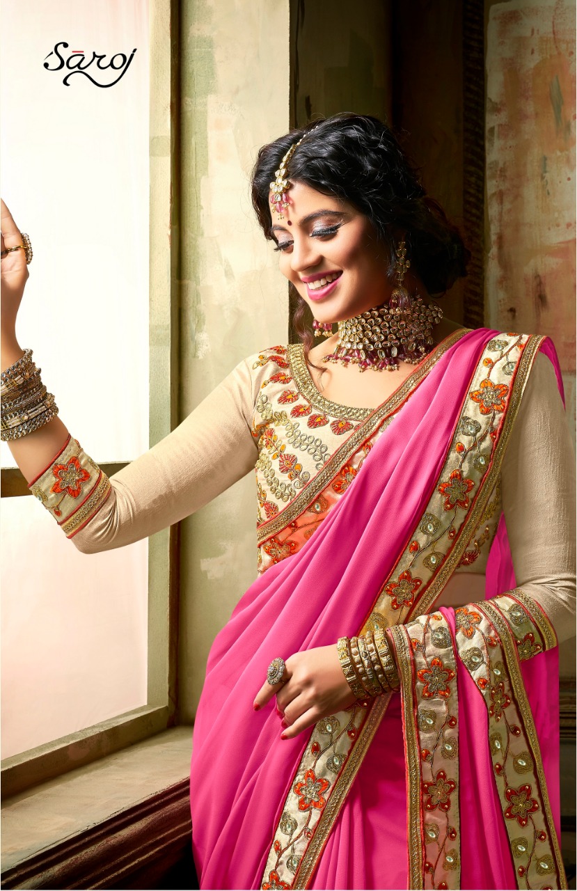 Saroj Saree Anjali Party Wear Saree Catalogue From Surat Wholesaler
