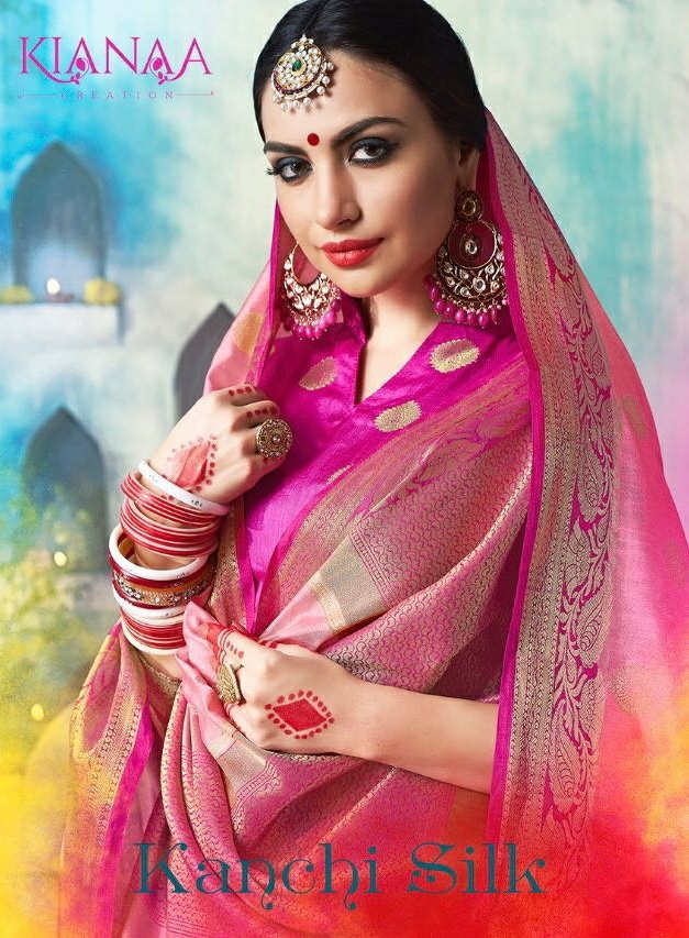 Kianaa Kanchi silk  Nylon silk saree catalogue in wholesale price surat