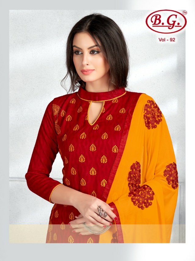 BG impex vol 92 gold cotton casual dress material catalogue in wholesale price