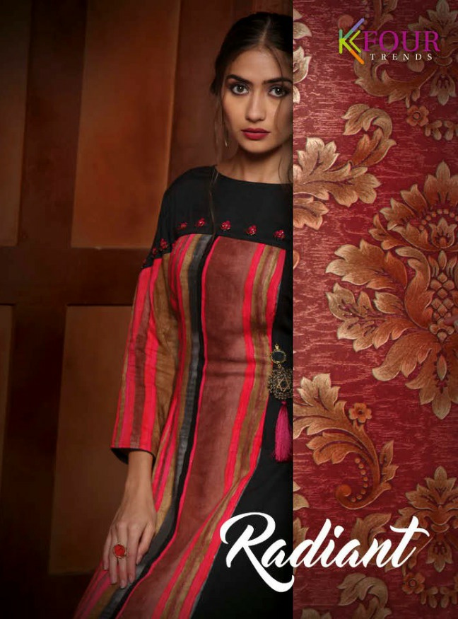 K Four radiant designer gown style rayon printed kurti catalogue in wholesale price