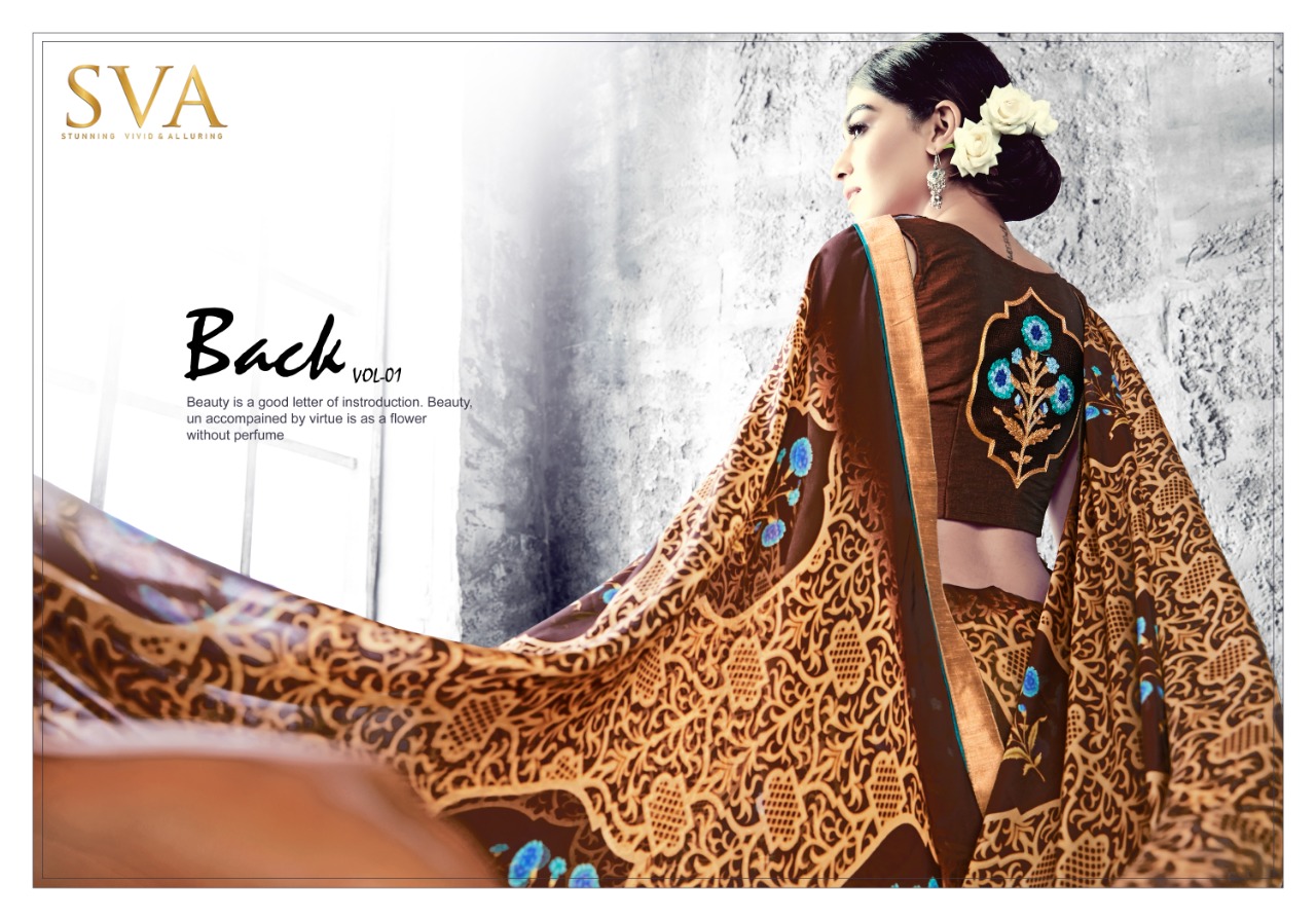 SVA designer back vol 1 Printed fancy saree catalogue in wholesale price