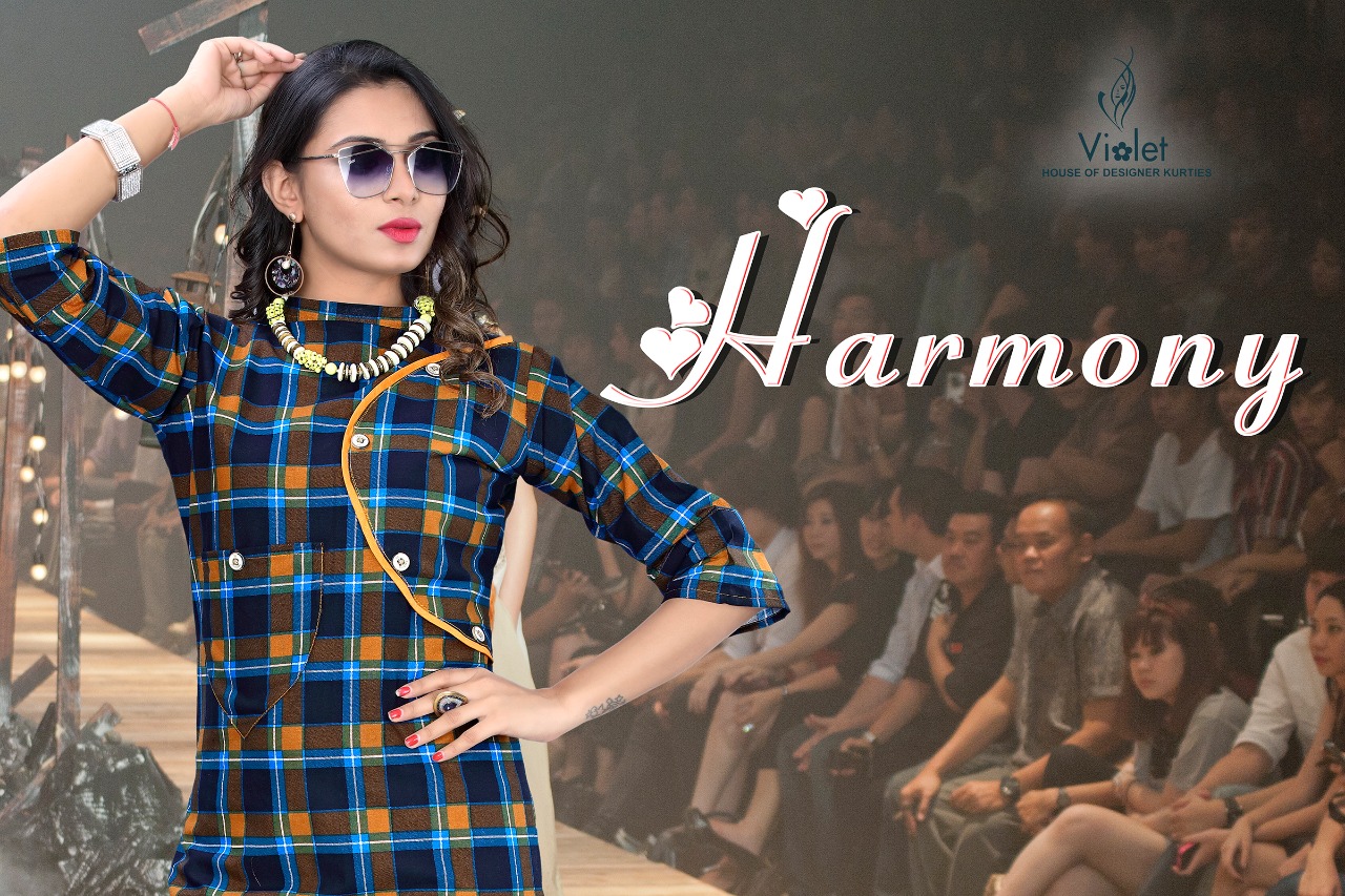 VT harmony cotton check kurti catalogue from surat wholesaler