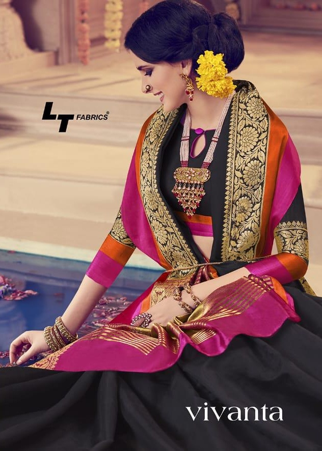 Lt fabrics vivanta handloom silk saree catalogue from surat wholesaler