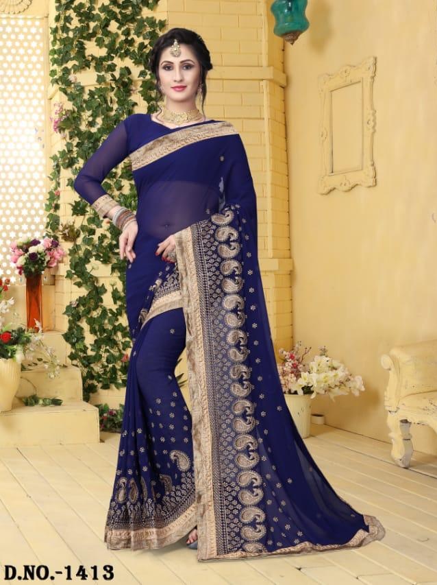 Nari fashion aliza heavy work party wear saree collection from surat supplier