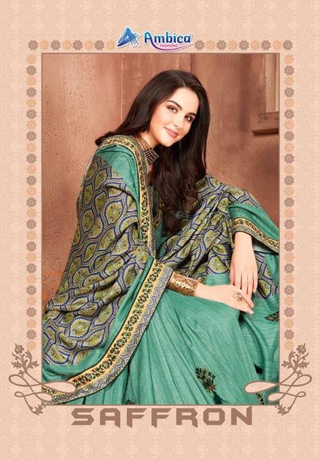 Ambica fashion saffron fancy printed saree Catalogue from surat wholesaler