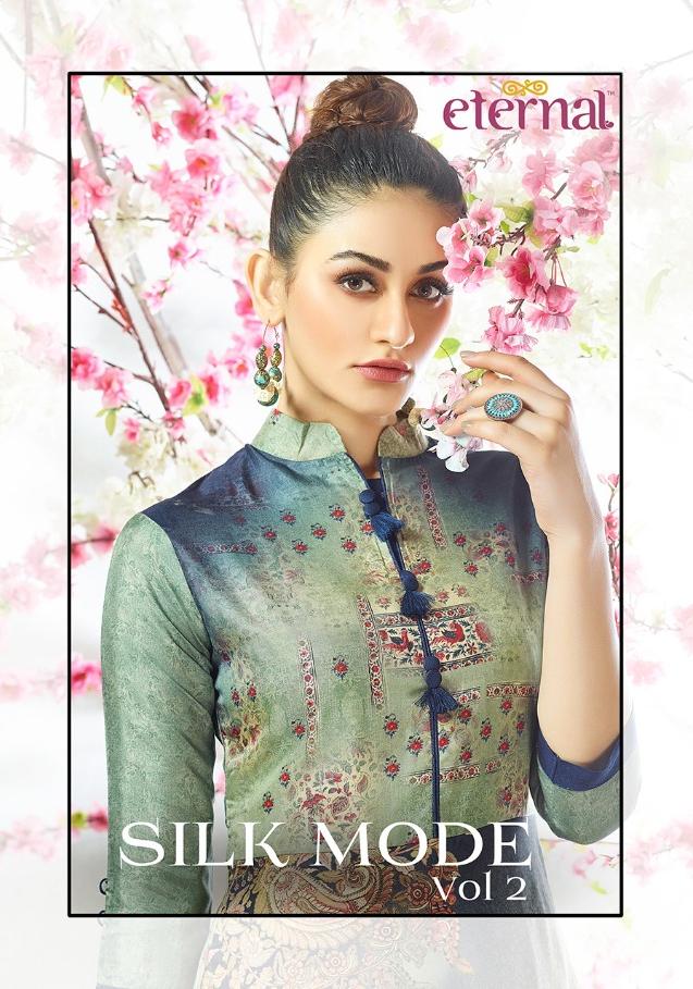 Eternal Silkmode vol 2 digital printed full flair gown catalogue in wholesale price surat