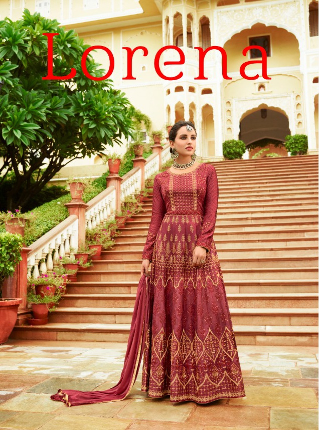 Leo fashion Lorena designer bridal wear gown catalogue in wholesale price surat