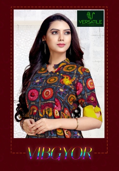 Versatile vibgyor gown style kurti catalogue from surat wholesaler