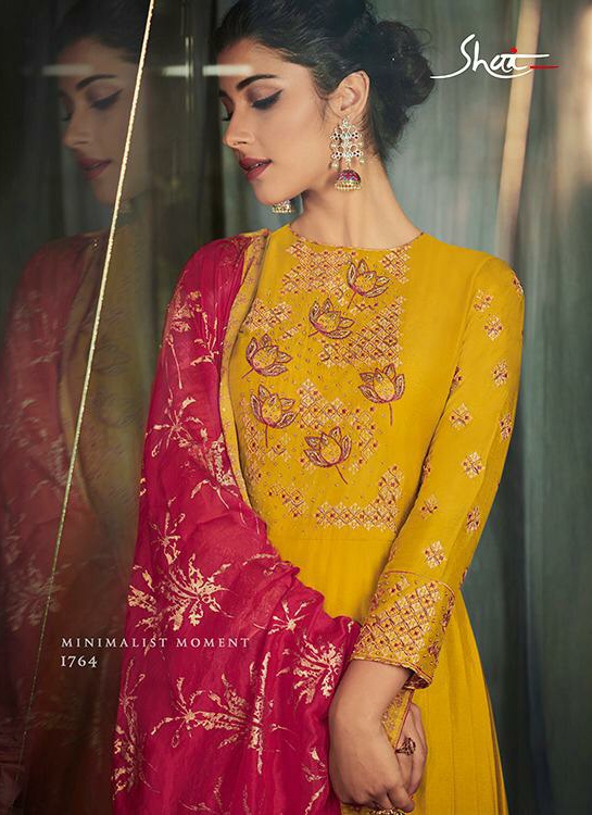 Shai Naaz designer long anarkali silk salwar suit catalogue in wholesale price