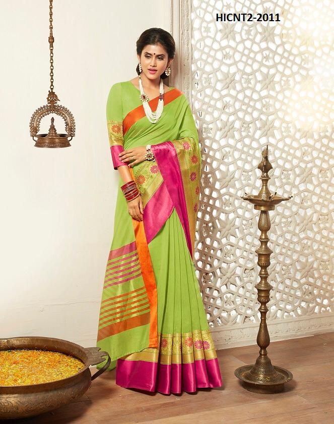 Hitansh silk touch vol 2 fancy cotton silk saree catalogue in wholesale price surat