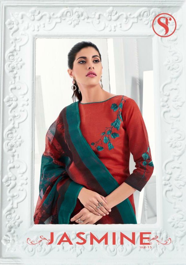 S more jasmine vol 15 printed cotton dress material catalog in wholesale price