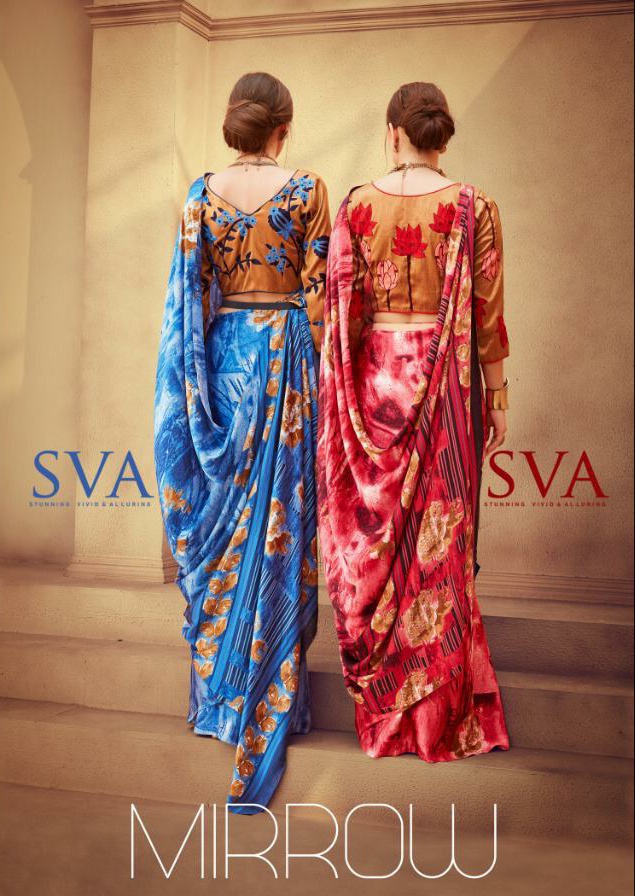SVA Designer Mirrow designer Party wear saree catalogue in wholesale price Surat best supplier