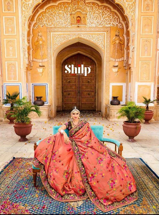 Shlip Saree 301-312 Series Designer fancy party wear silk saree catalogue in wholesale price Surat best rate