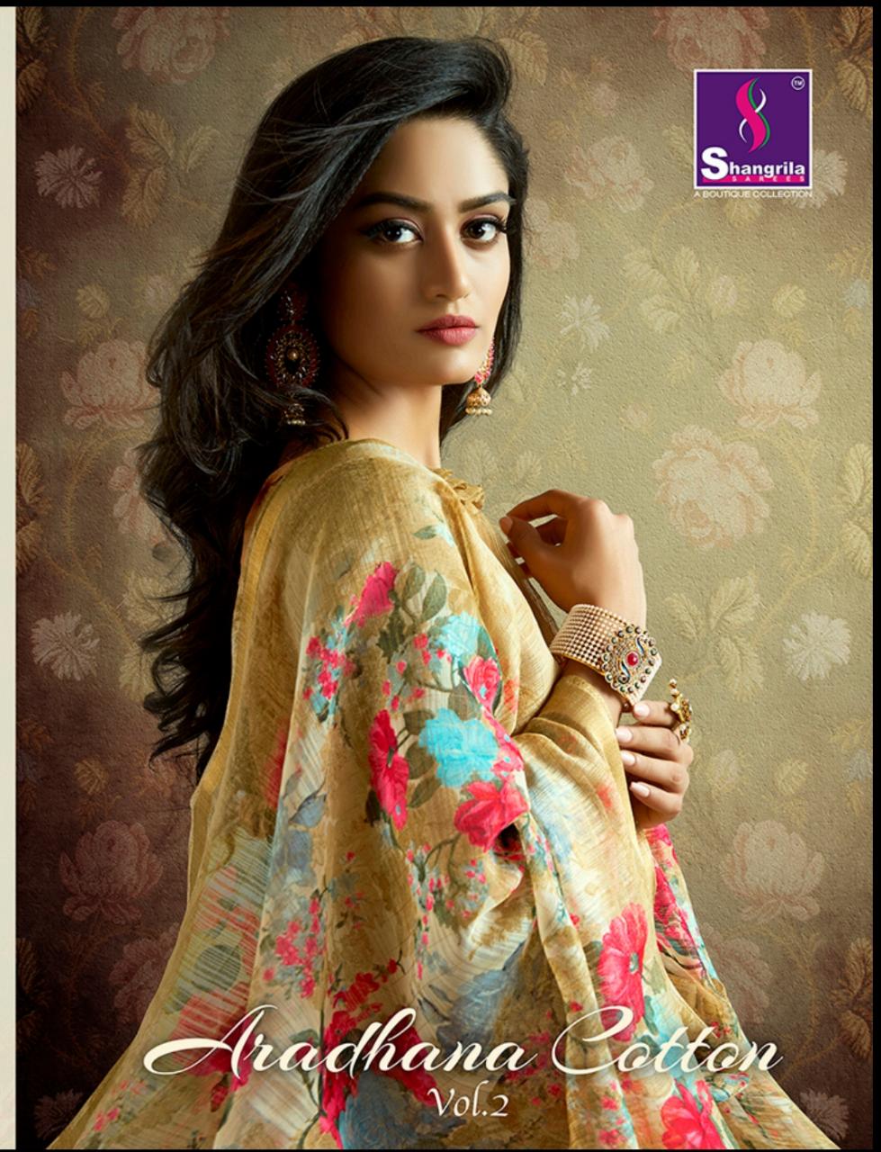 Shangrila designer aaradhana cotton vol 2 Cotton sari indian saree catalogue in wholesale price surat