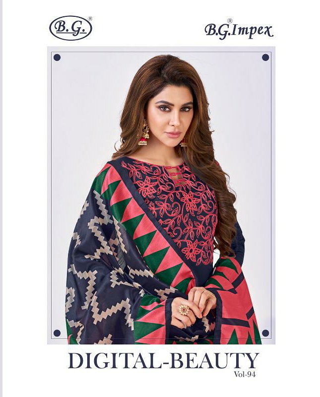 BG impex vol 94 Digital beauty fancy cotton dress material catalogue supplier Surat wholesale