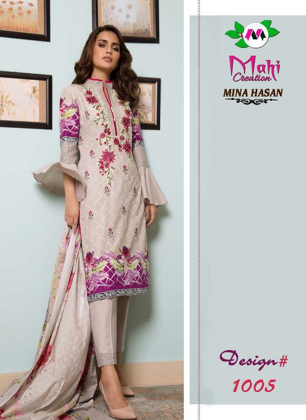 Mahi creation mina Hasan karachhi print Pakistani suit catalogue wholesale supplier surat