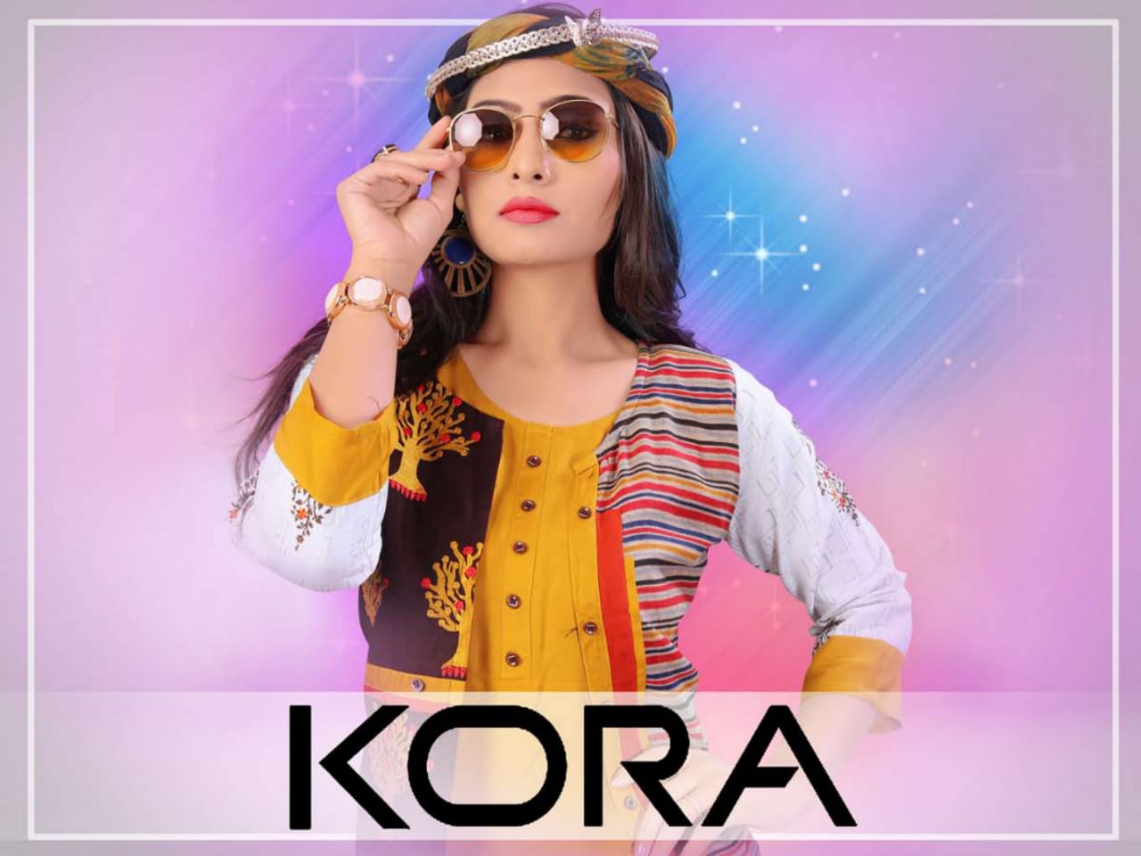 Kora by mirayaa fancy long rayon kurti with embroidered Koti catalogue from surat best price wholesaler