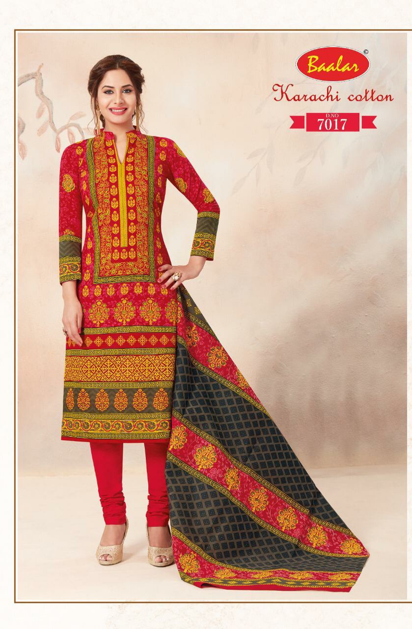 Baalar fabrics Karachi cotton vol 7 printed Karachi suit catalogue in wholesale price surat