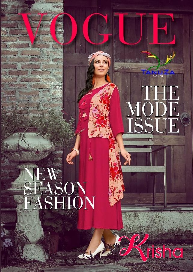 Tanuza fashion Krisha rayon kurti catalogue from surat wholesaler