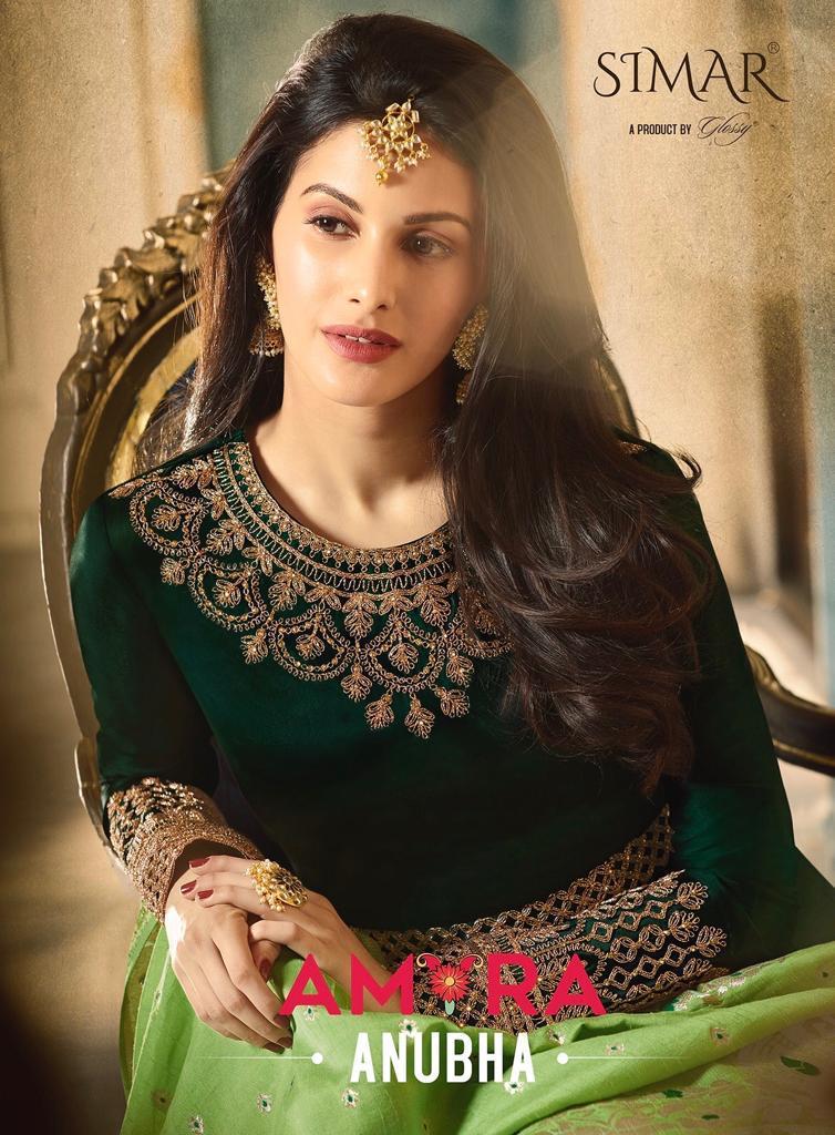 Glossy simar Amyra Anubha 9333-9337 party wear anarkali dress catalogue wholesale price dealer in surat